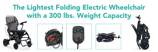 The Lightest Folding Electric Wheelchair with a 300 lbs. Weight Capacity