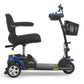 Golden Technologies Buzzaround XL 3-wheel (GB121B-STD) mobility scooter in blue, side view.