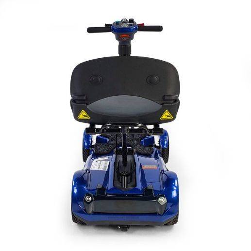 EV Rider Transport AF 4W automatic folding mobility scooter back view in blue.