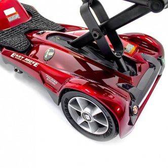 EV Rider Transport M Manual Folding Mobility Scooter Side Rear in Red