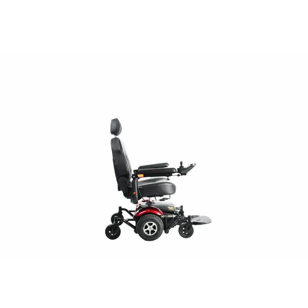 Merits Health Vision Sport Heavy Duty Power Wheelchair in Red Side View